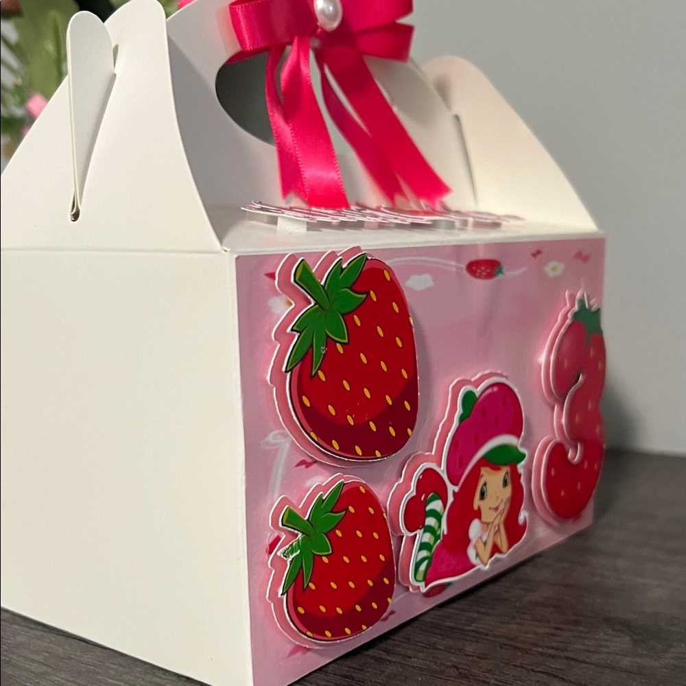 Strawberry-Themed Kids Party Favor Box - Picture 3 of 5
